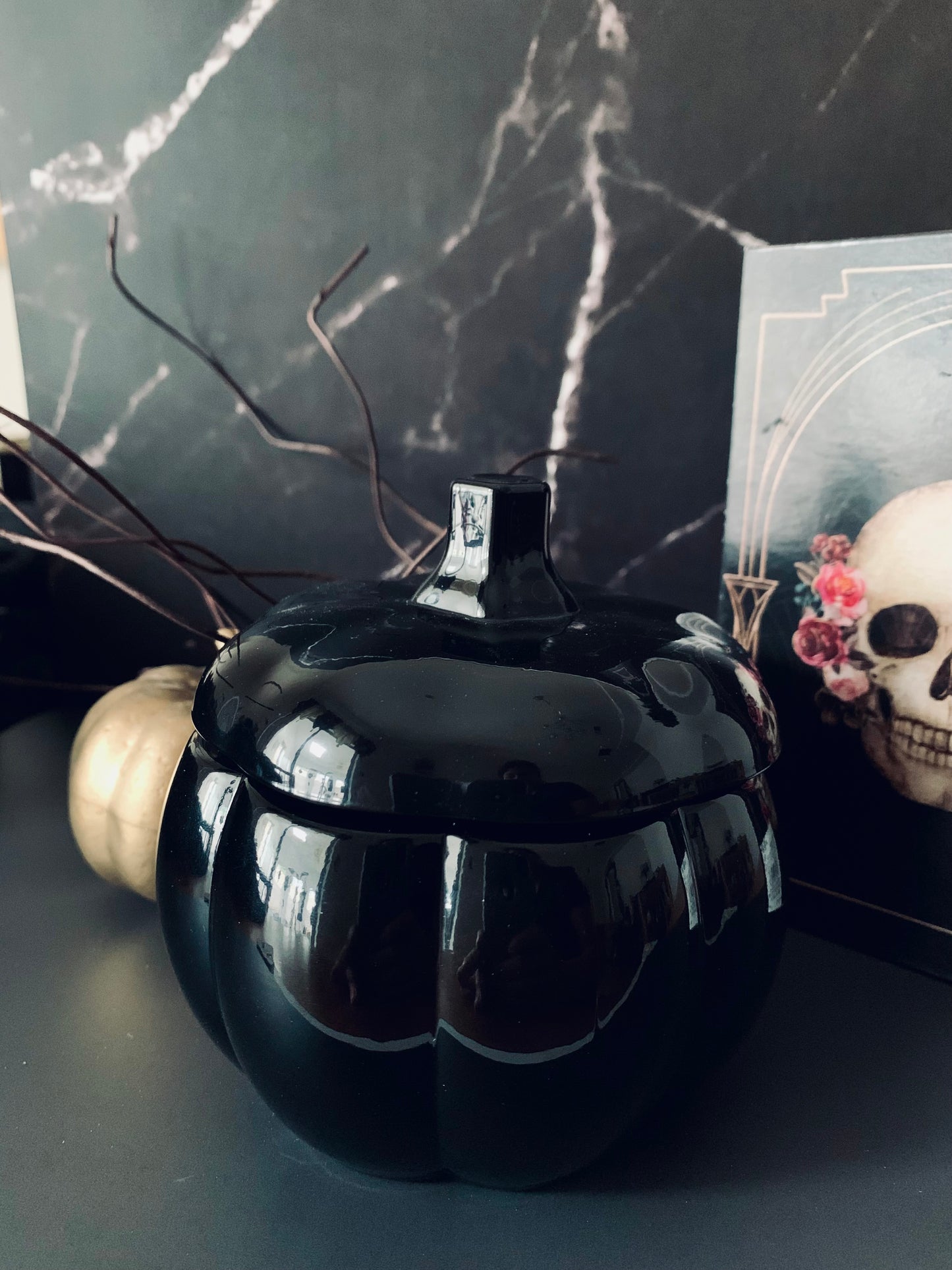 The Grinning Pumpkin Double Wick Candle