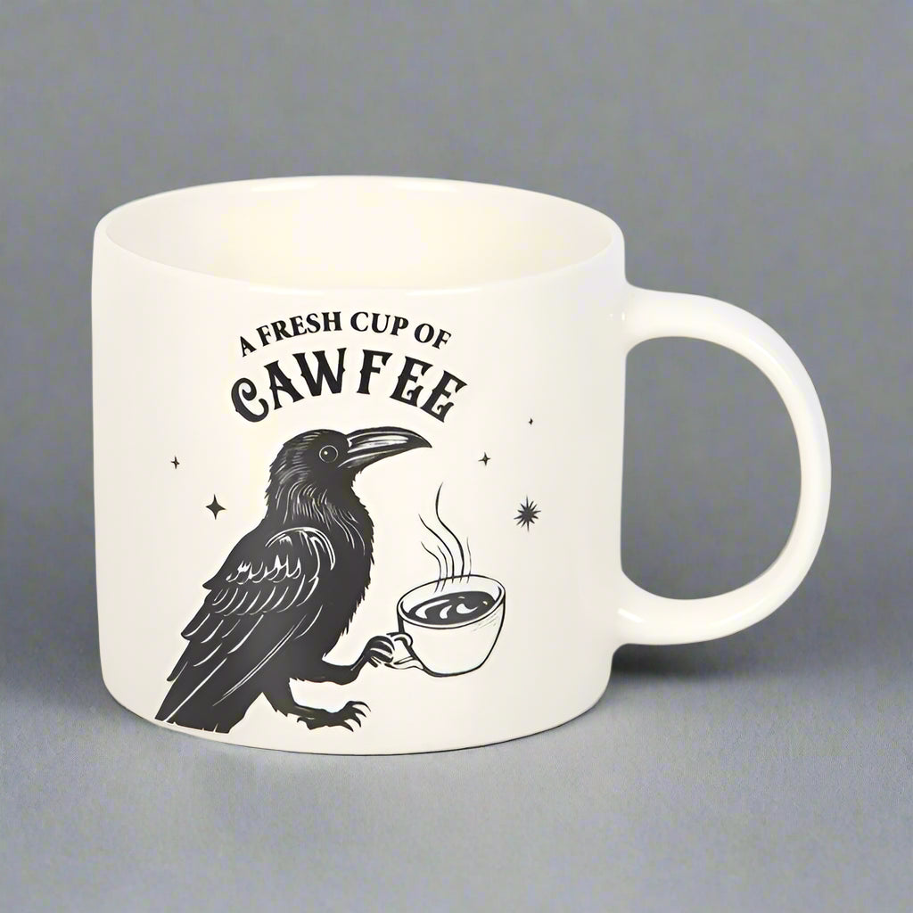 Fresh Cup of Cawfee Gothic Raven Mug